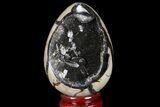 Septarian Dragon Egg Geode - Black Crystals #83177-1